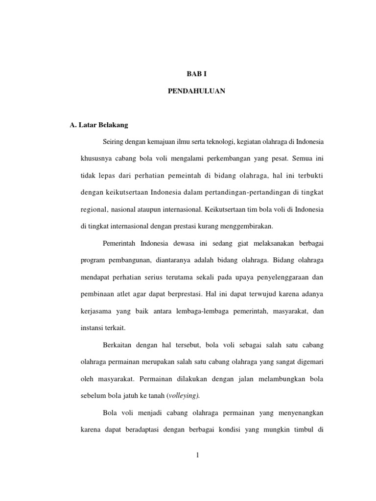 Skripsi Olahraga Bola Voli Ide Judul Skripsi Universitas