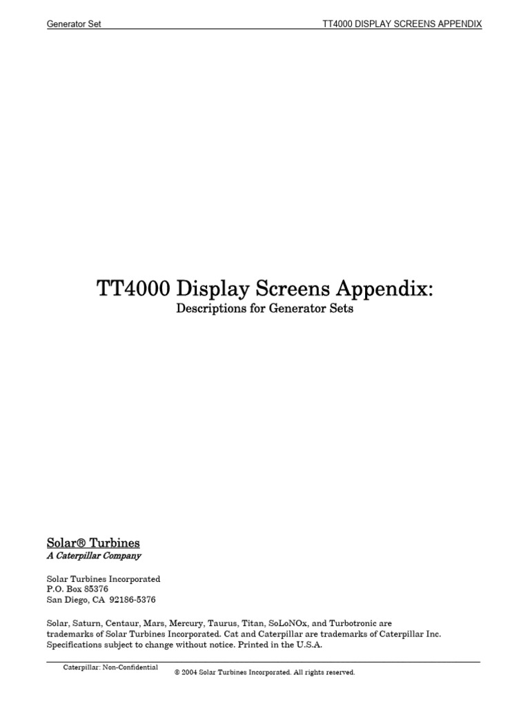 TT4000 Generator Set Display Screens Guide | PDF | Cursor (User ...