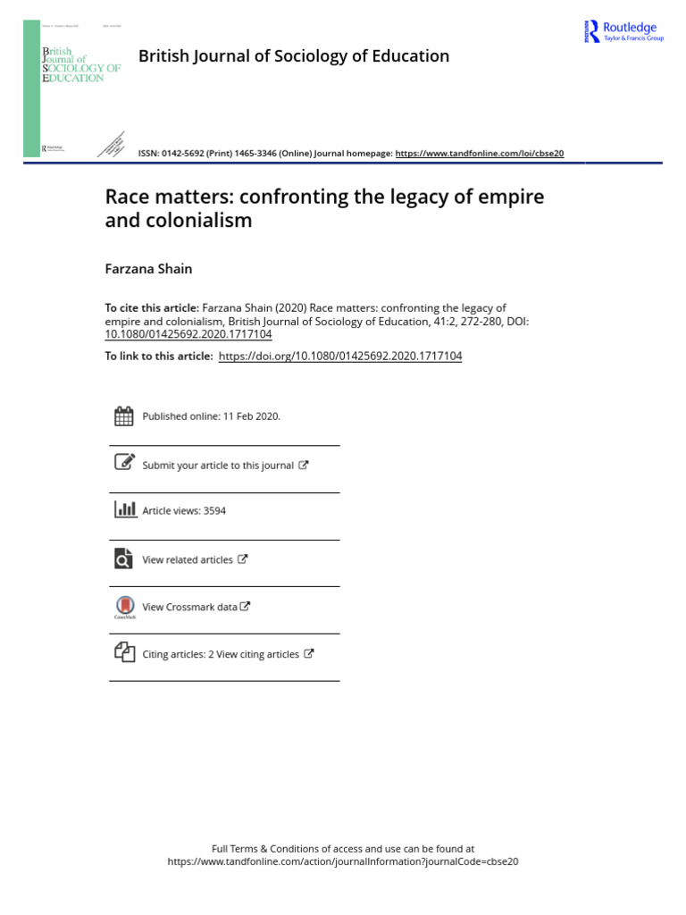 Race and Colonial Legacy in Education | PDF | Racism | Discrimination ...