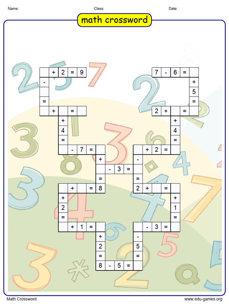 Math Crossword Puzzle and Answers | PDF