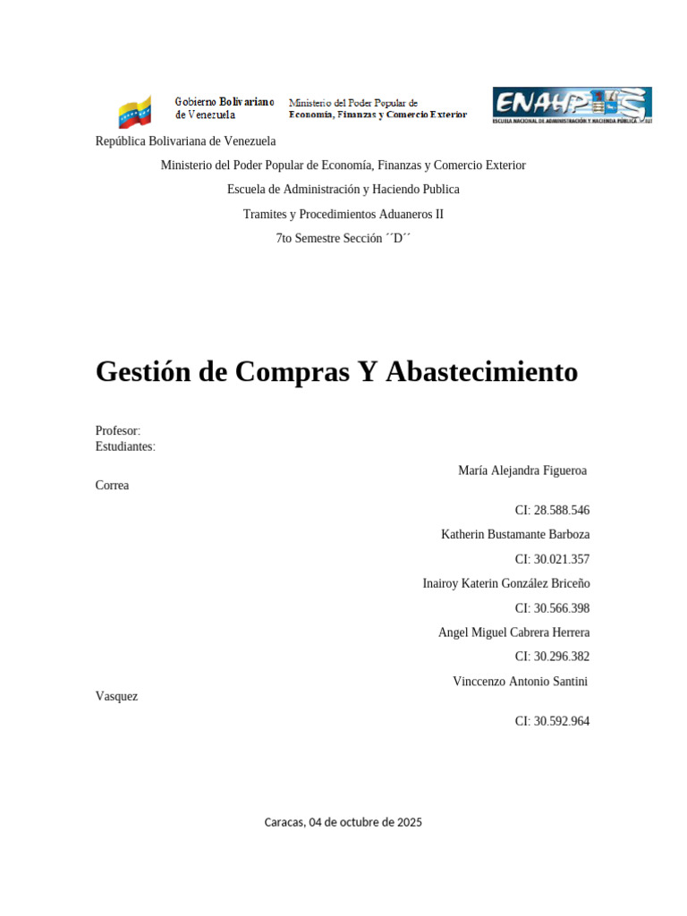 Gestión Integral de Compras y Abastecimiento | PDF | Logística ...