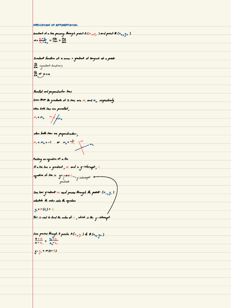 Applications of Differentiation | PDF | Gradient | Tangent