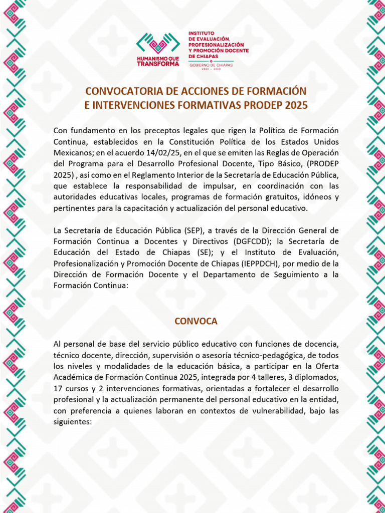 Formación Continua PRODEP 2025 | PDF | Educación de la primera infancia ...