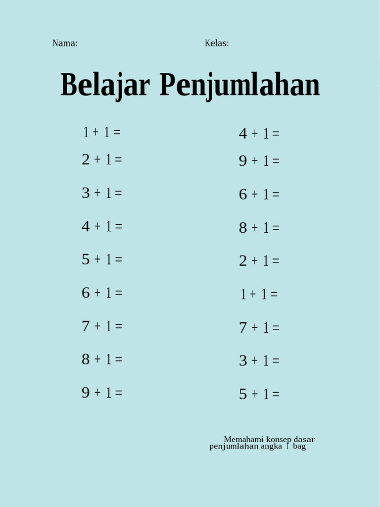 PR Math Penjumlahan | PDF