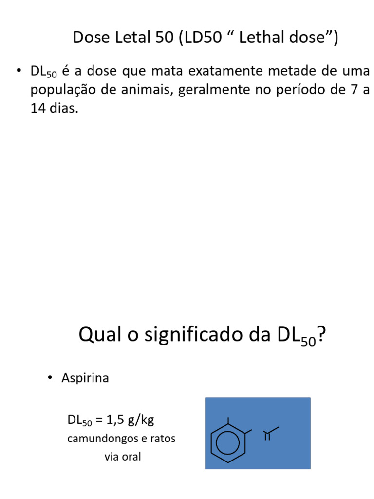 Entendendo a Dose Letal 50 (DL50) | PDF | Antagonista de receptor ...