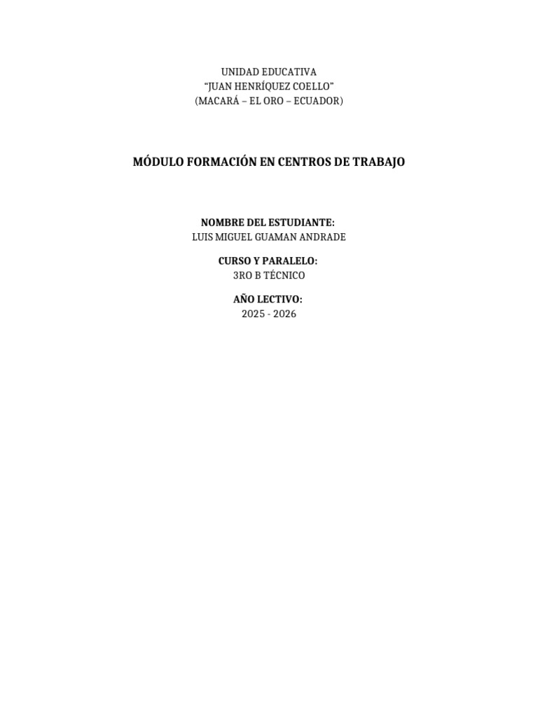 Formación en Centros de Trabajo 2025-2026 | PDF