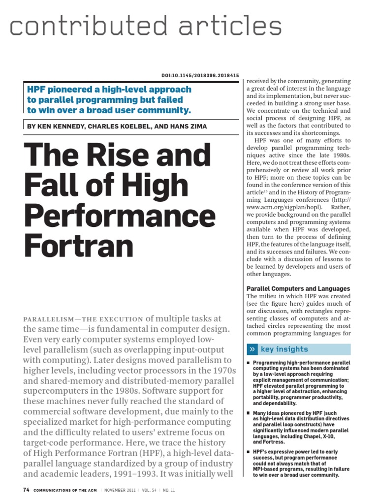 The Rise and Fall of High Performance Fortran | PDF | Parallel ...