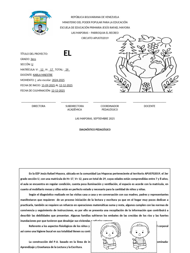 Proyecto Educativo 3er Grado 2024-2025 | PDF | Evaluación | Aprendizaje