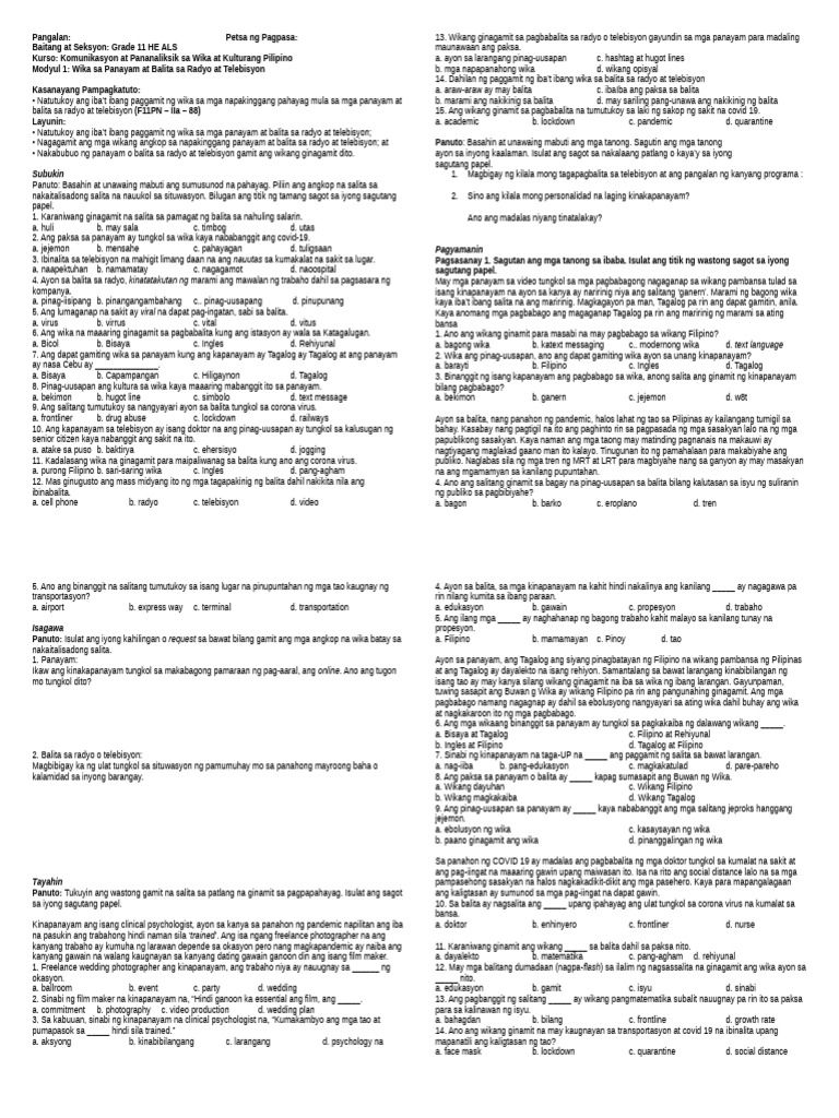 Module 1-2 Second Quarter | PDF