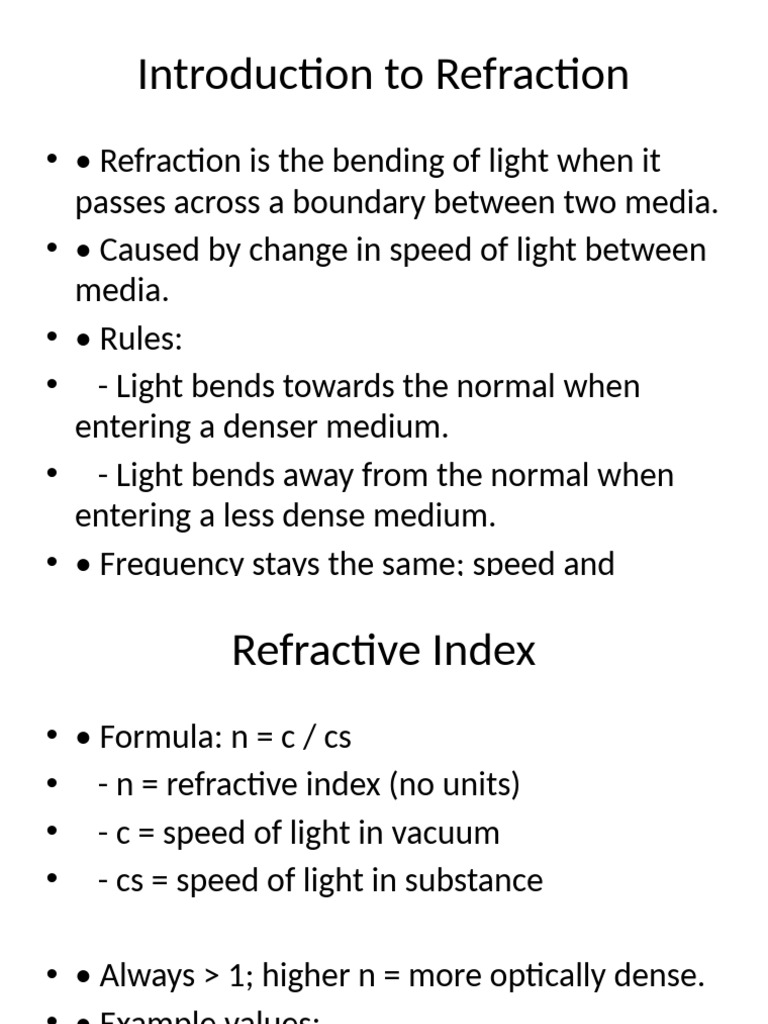 Refraction SnellLaw | PDF