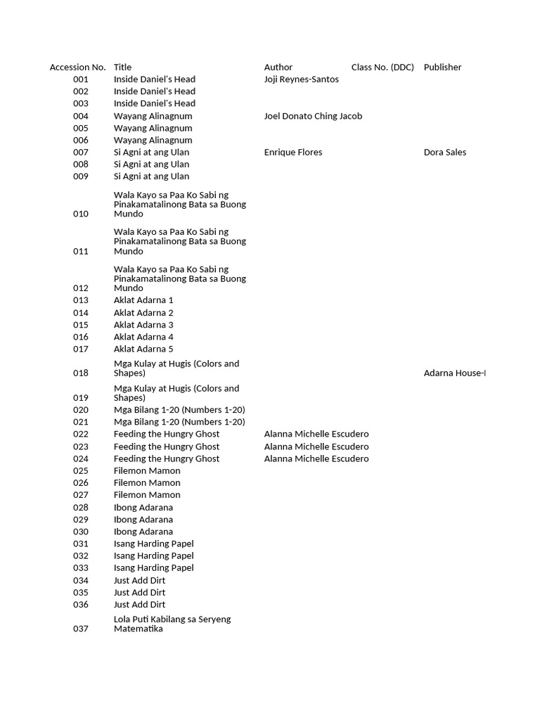 Elementary Library Book and Borrower Records | PDF