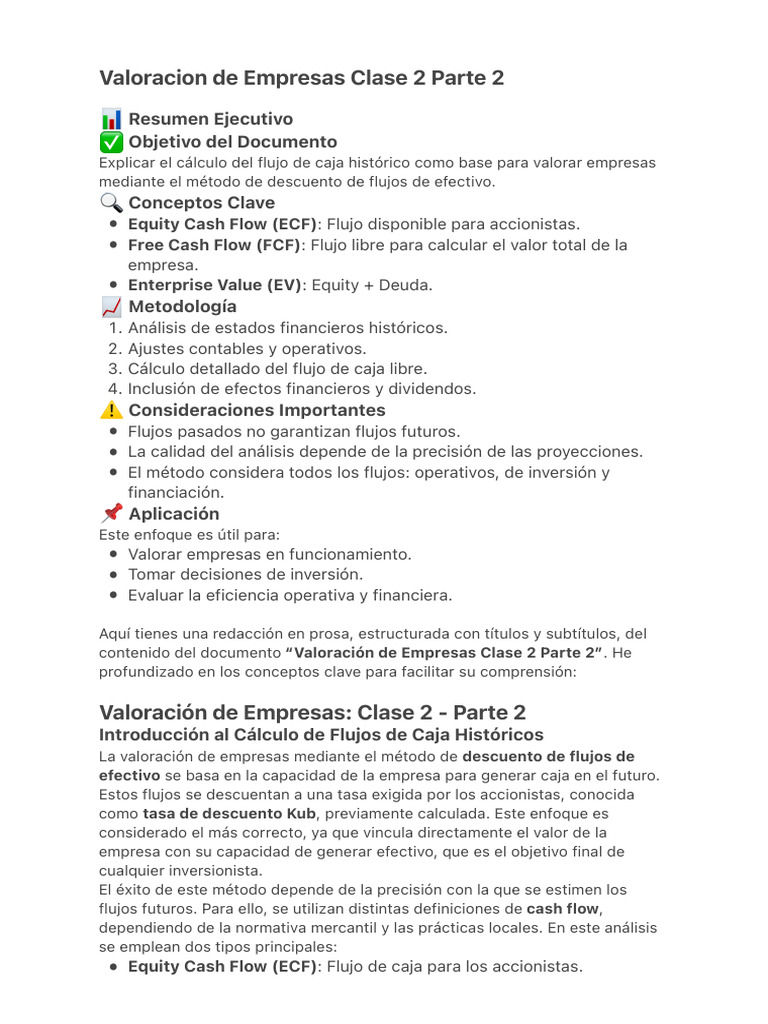Cálculo de Flujos de Caja para Valoración | PDF | Flujo de efectivo | Deuda