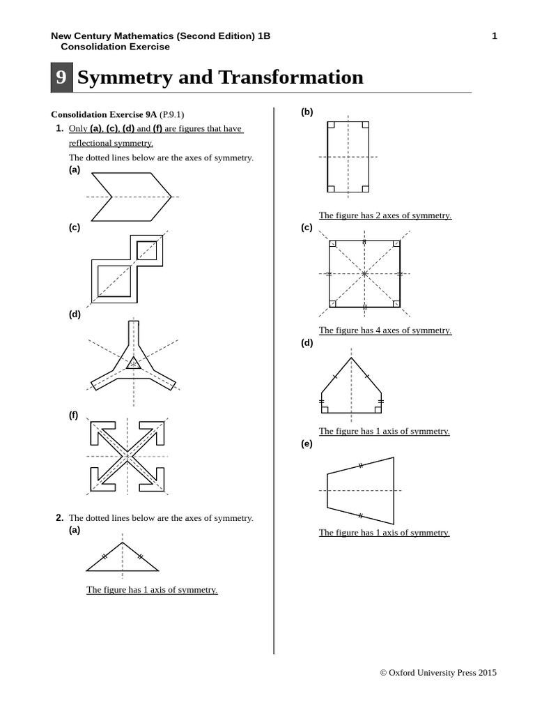 Symmetry and Transformation Exercises | PDF | Cartesian Coordinate ...