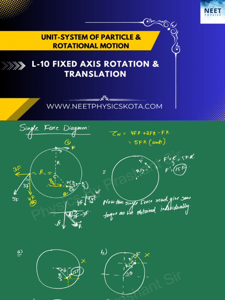 L-10 Fixed Axis Rotation & Translation | PDF