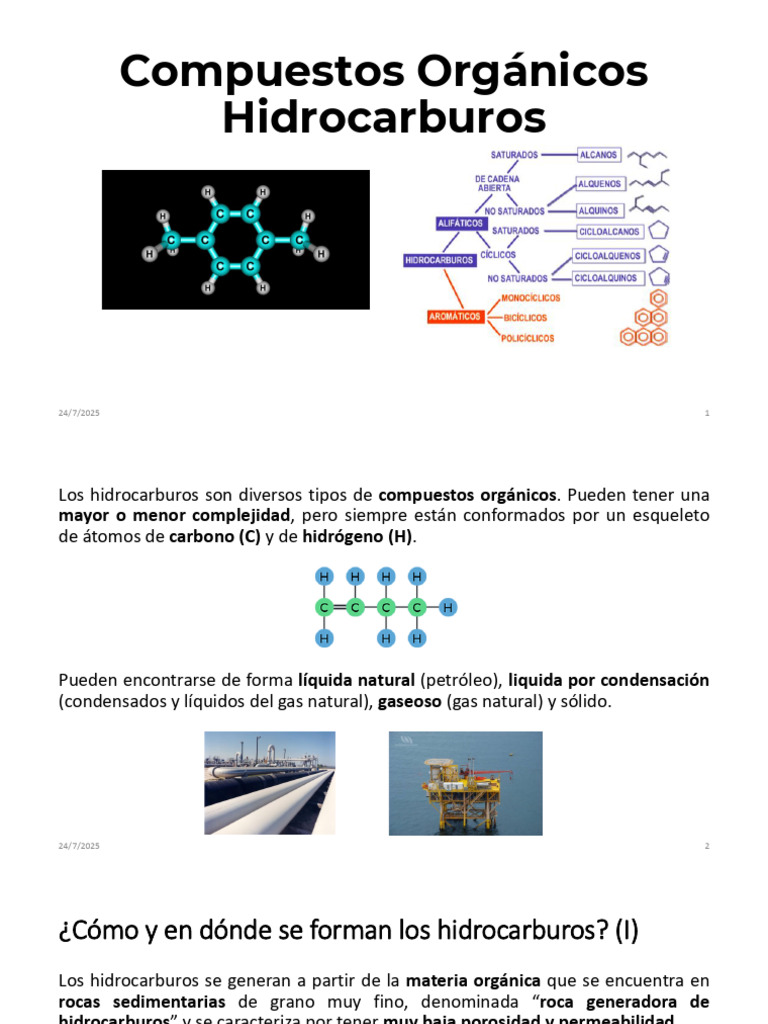 Hidrocarburos: Tipos y Formación | PDF | Hidrocarburos | Alcano