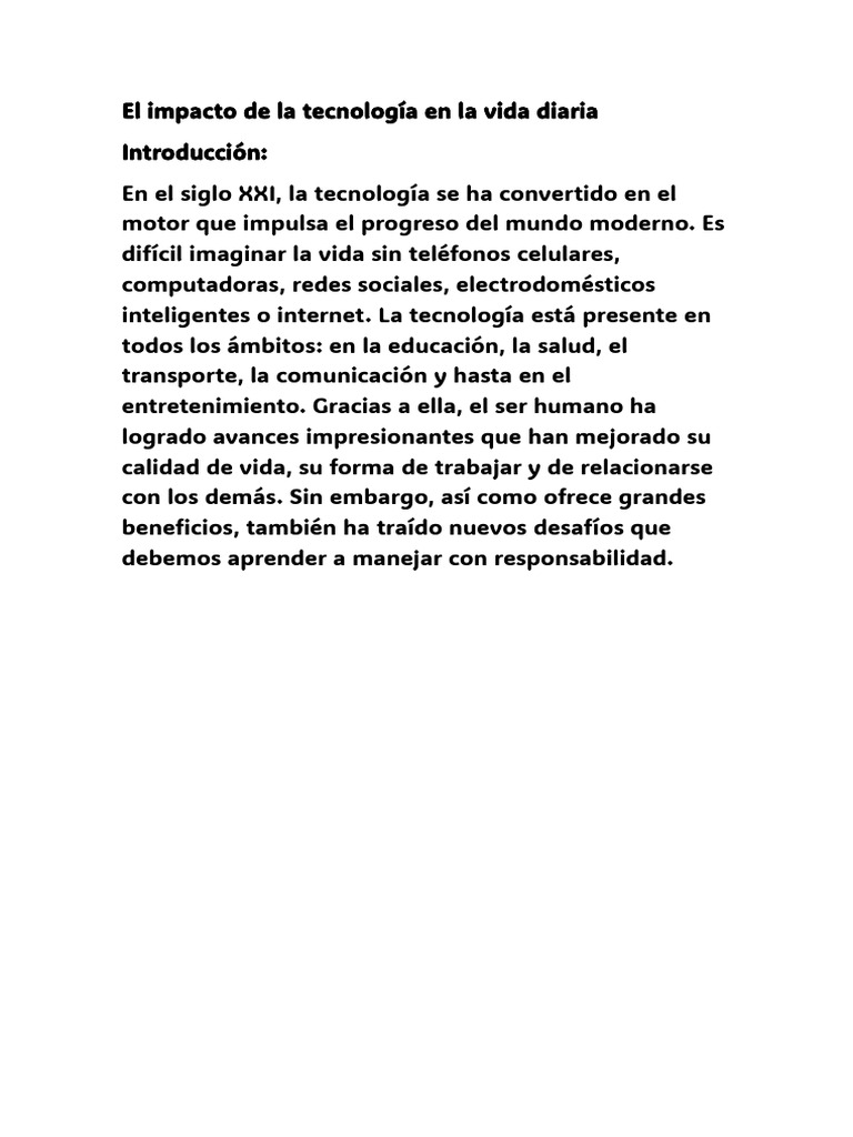 Tecnología y su impacto en la vida diaria | PDF | Internet ...