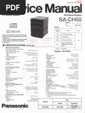 Panasonic SC-CH55 コンポ 動作品 別売FMアンテナ・説明書あり Panasonic SA-CH55 Manual Access | PDF