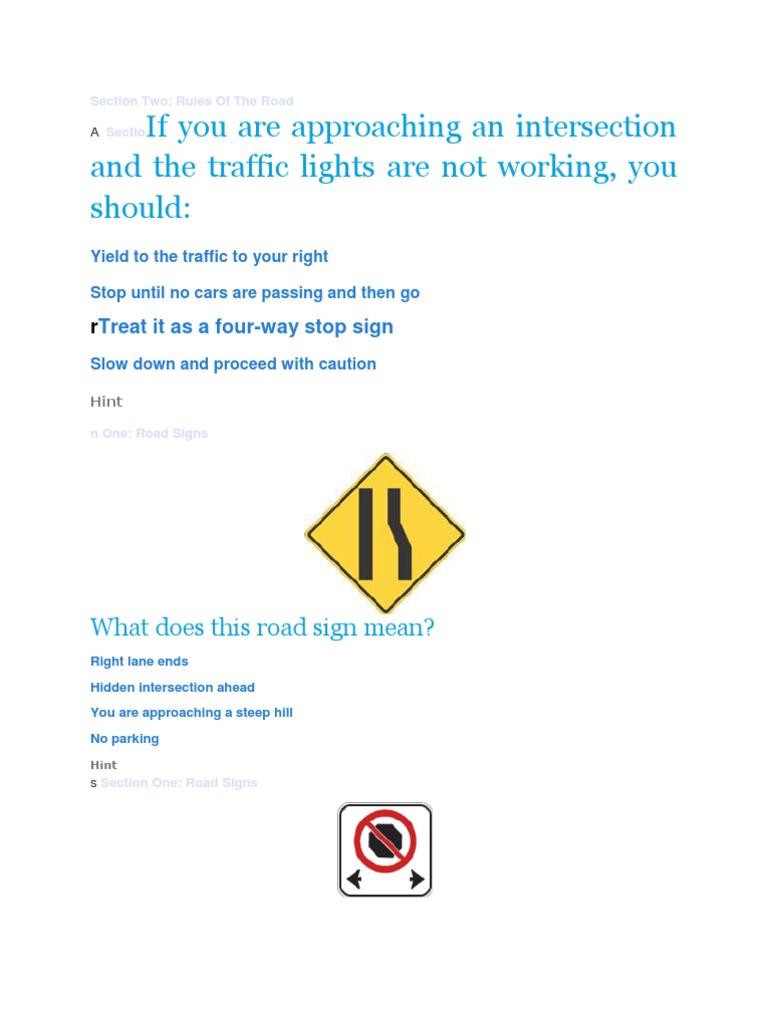 Understanding Canadian Road Signs | PDF | Lane | Traffic