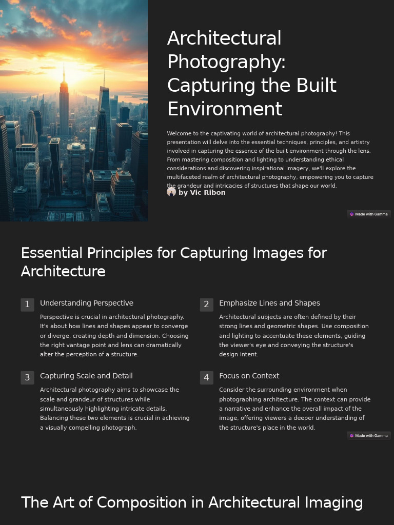 Architectural Photography Techniques Guide | PDF | Composition (Visual ...