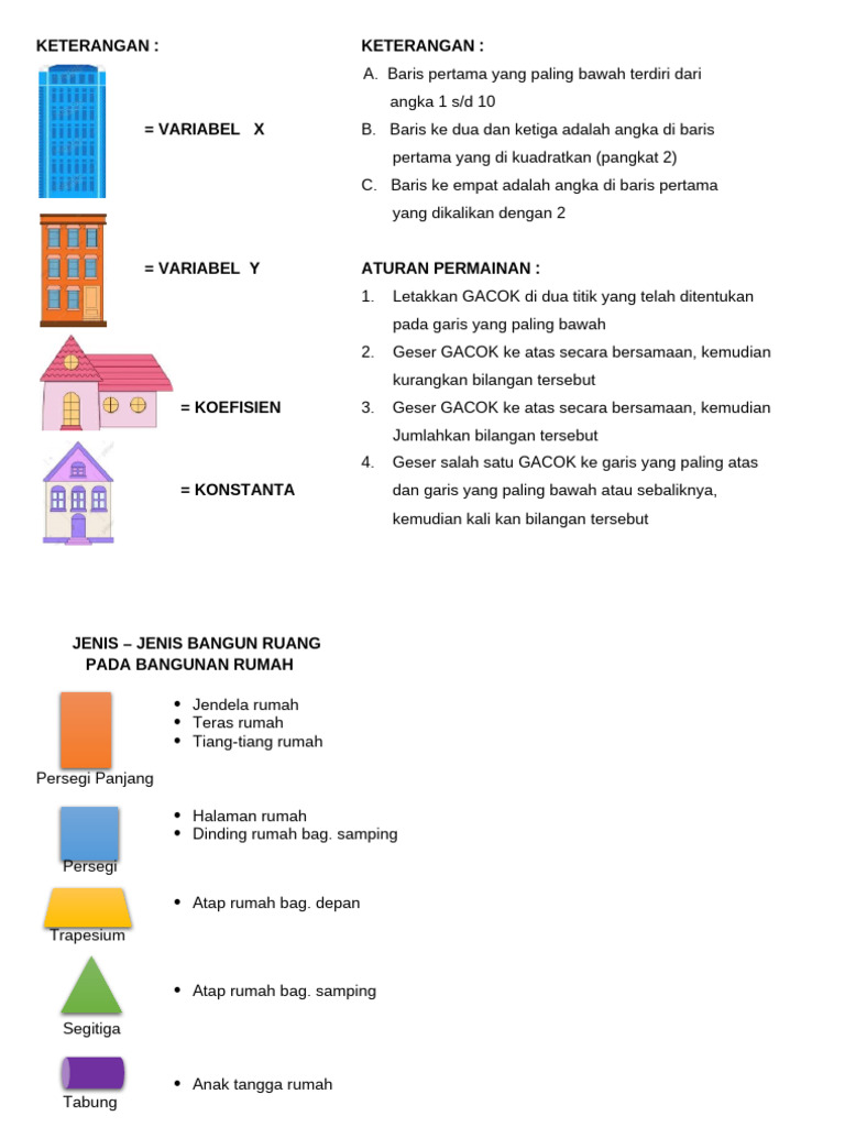 Aturan Permainan GACOK dan Bangun Ruang | PDF