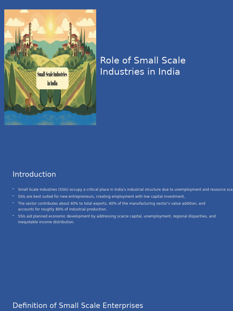Role of Small Scale Industries in India Swara | PDF | Entrepreneurship ...