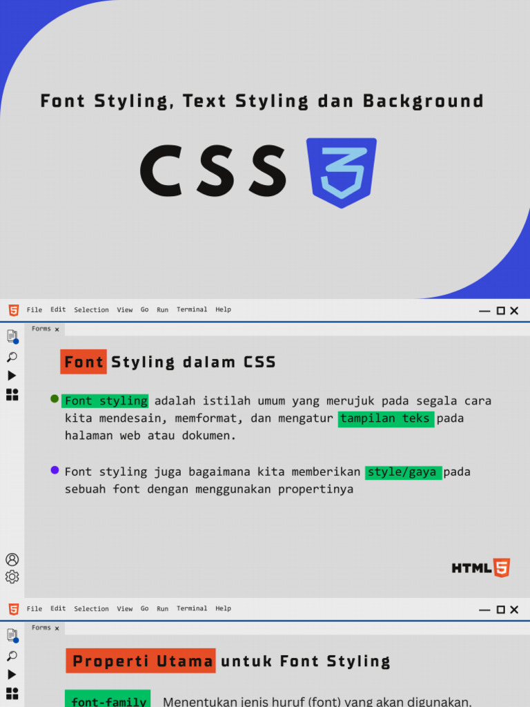 Text Styling, Font Styling Dan Background | PDF