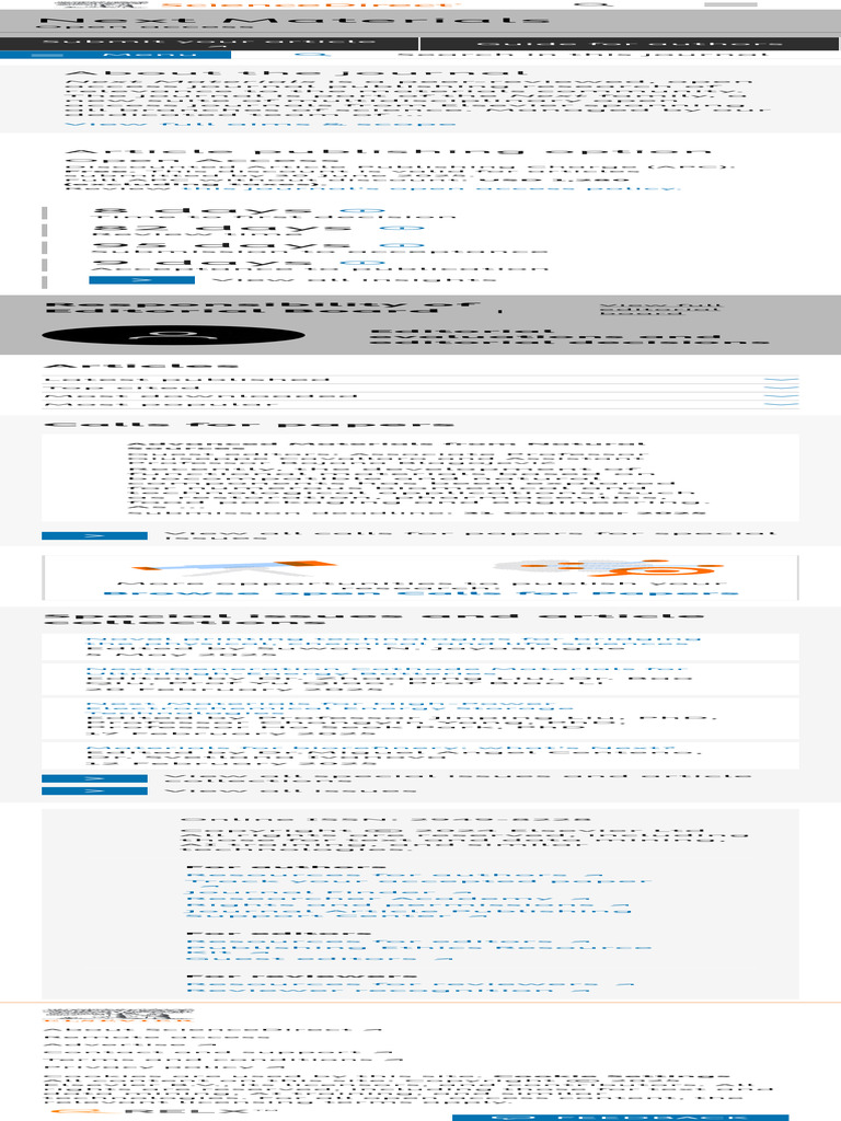 Next Materials Journal ScienceDirect - Com by Elsevier | PDF | Open ...