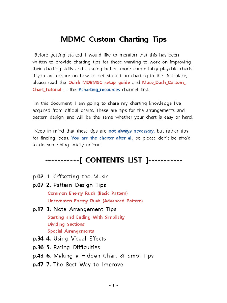 Muse Dash Charting Tips Guide | PDF