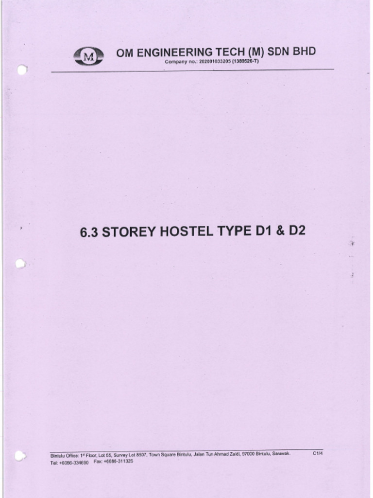 Appendix B - 6.3 Storey Hostel Type d1 & d2 | PDF