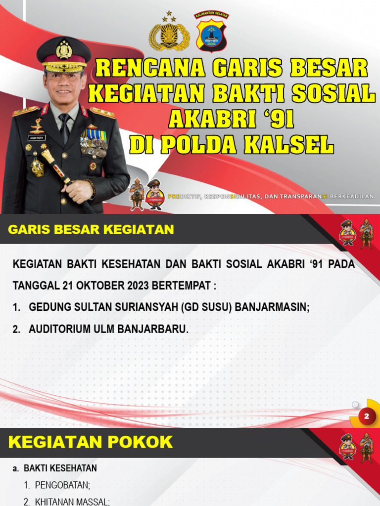 RGB Bakti Sosial Akabri '91 Di Polda Kalsel | PDF