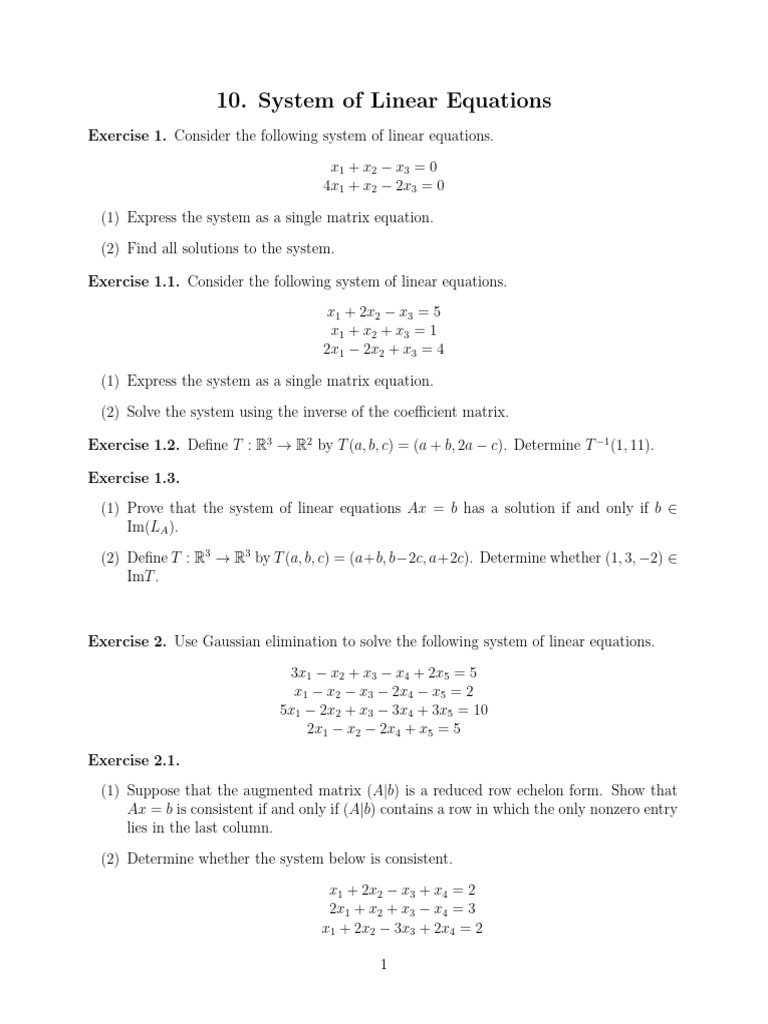 Linear Equations and Matrix Solutions | PDF | Functions And Mappings ...