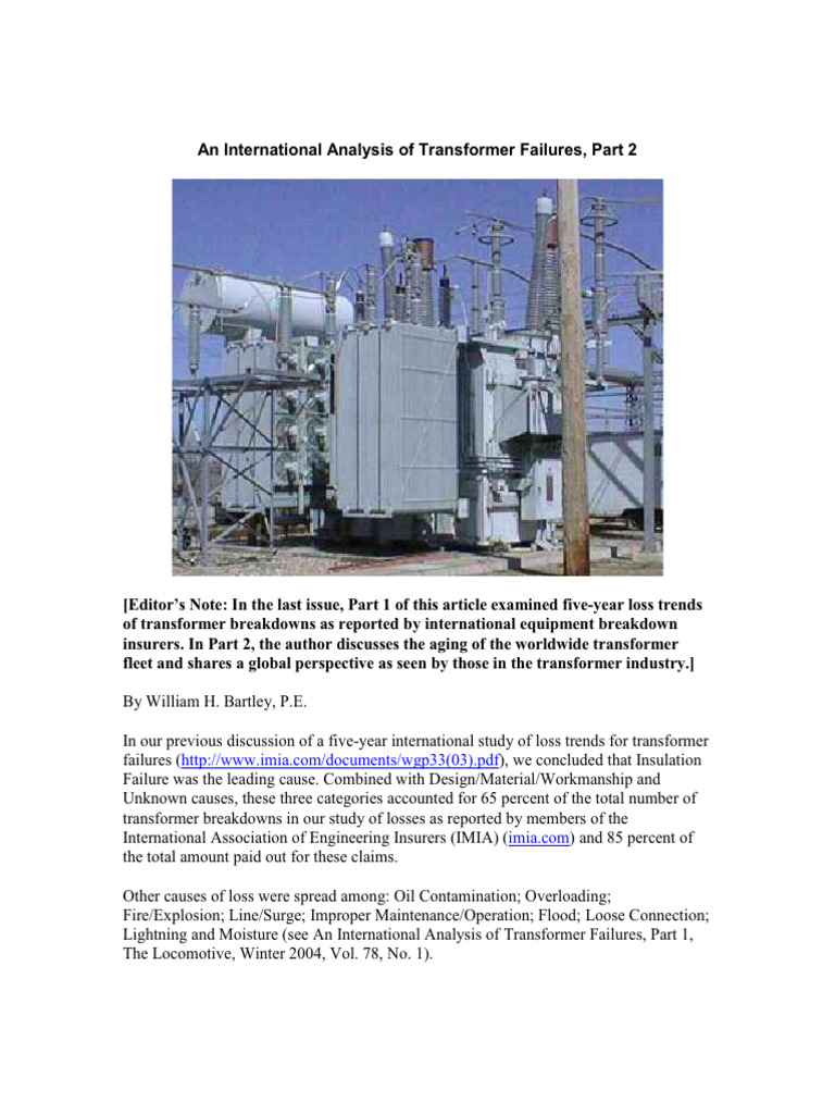 EP21 2004 Analysis of Transformer Failures 2 | PDF