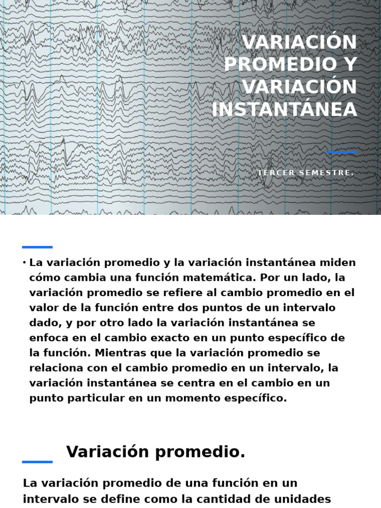Variación Promedio e Instantánea | PDF