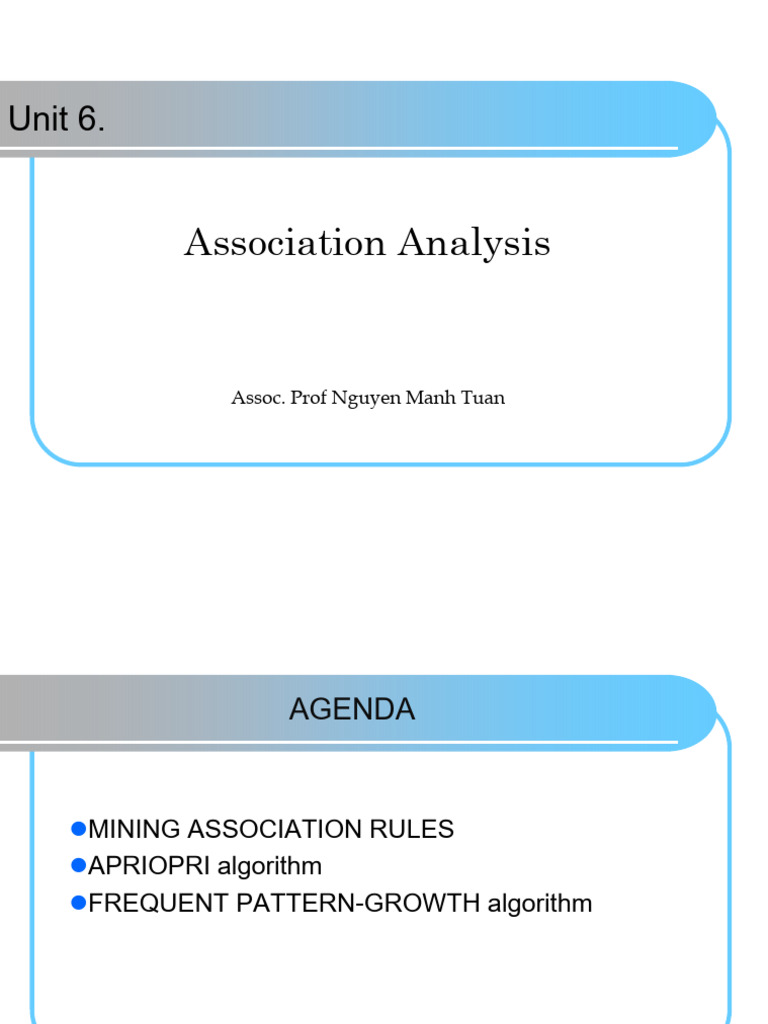Unit 6 Association Analysis 2025 | PDF | Applied Mathematics ...