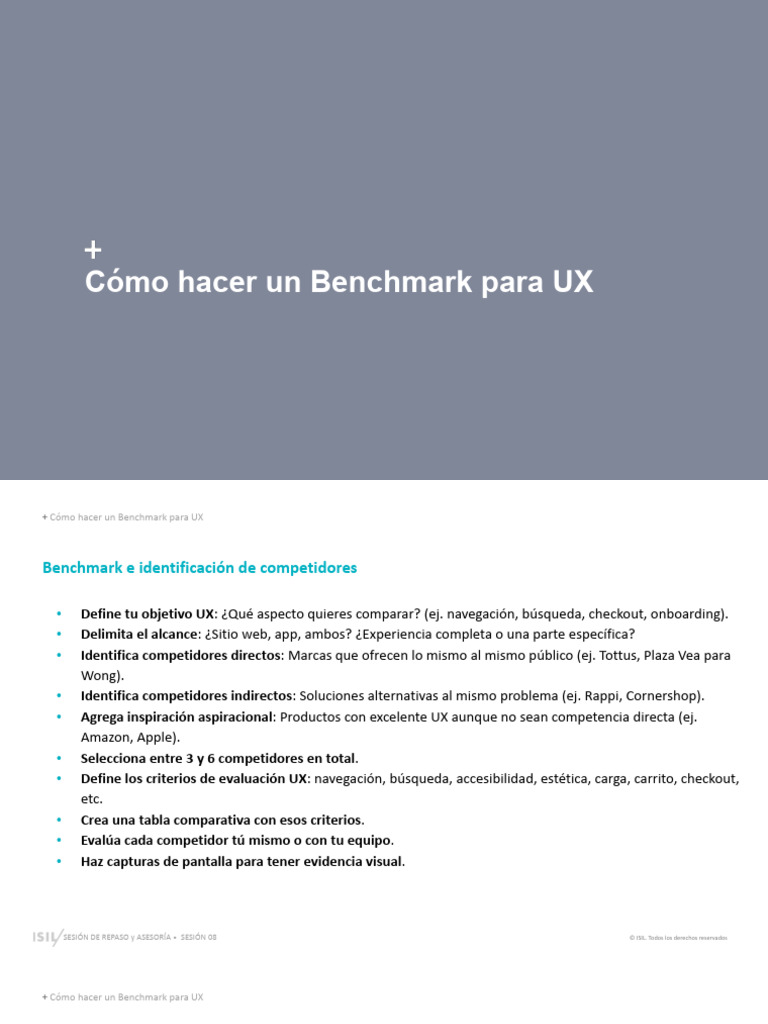 Cómo hacer un Benchmark para UX | PDF | Aplicación movil | Informática