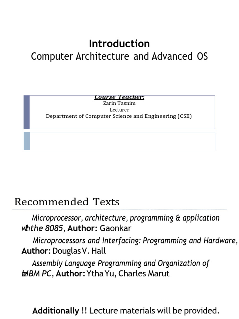 Microprocessor and Assembly Language Course | PDF | Central Processing ...