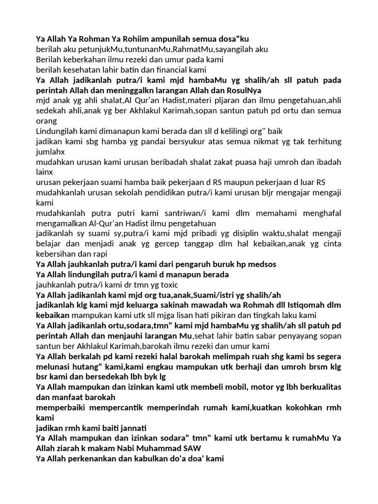 Doa Harapan Keluarga Sakinah dan Barokah | PDF