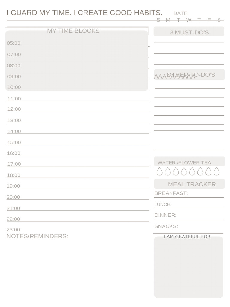 Time Management and Habit Tracker | PDF