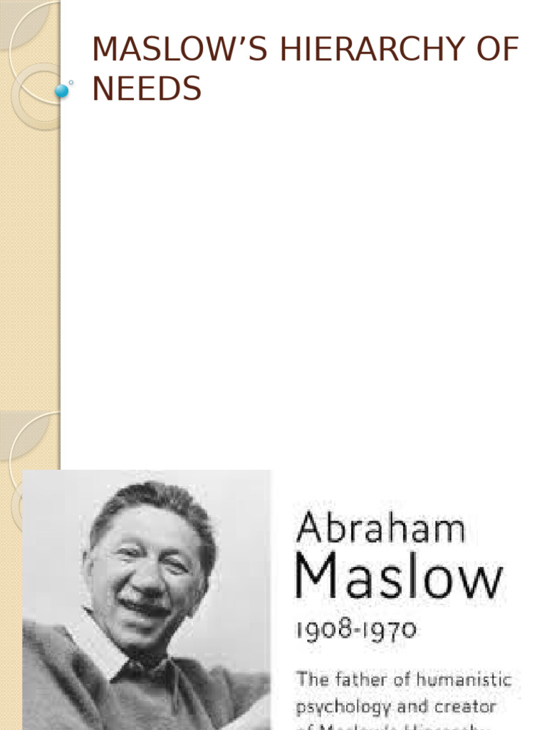 Maslow's Hierarchy of Needs | PDF | Self Actualization | Motivational