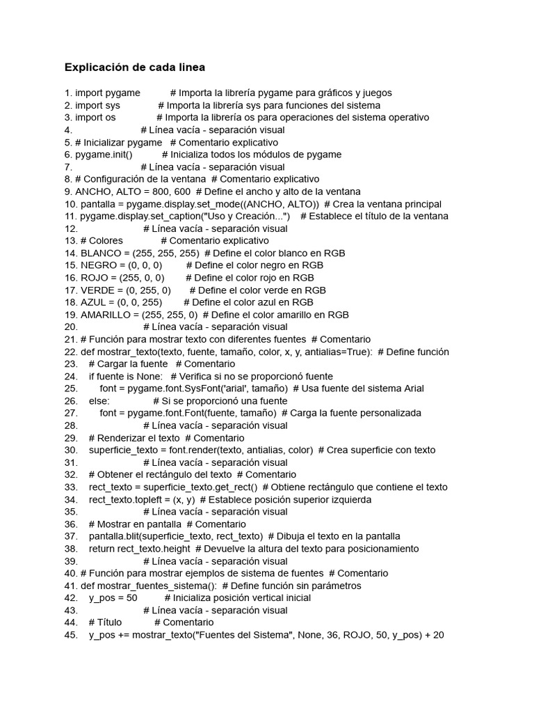 Explicación de Código Pygame | PDF | Modelo de color Rgb | Color