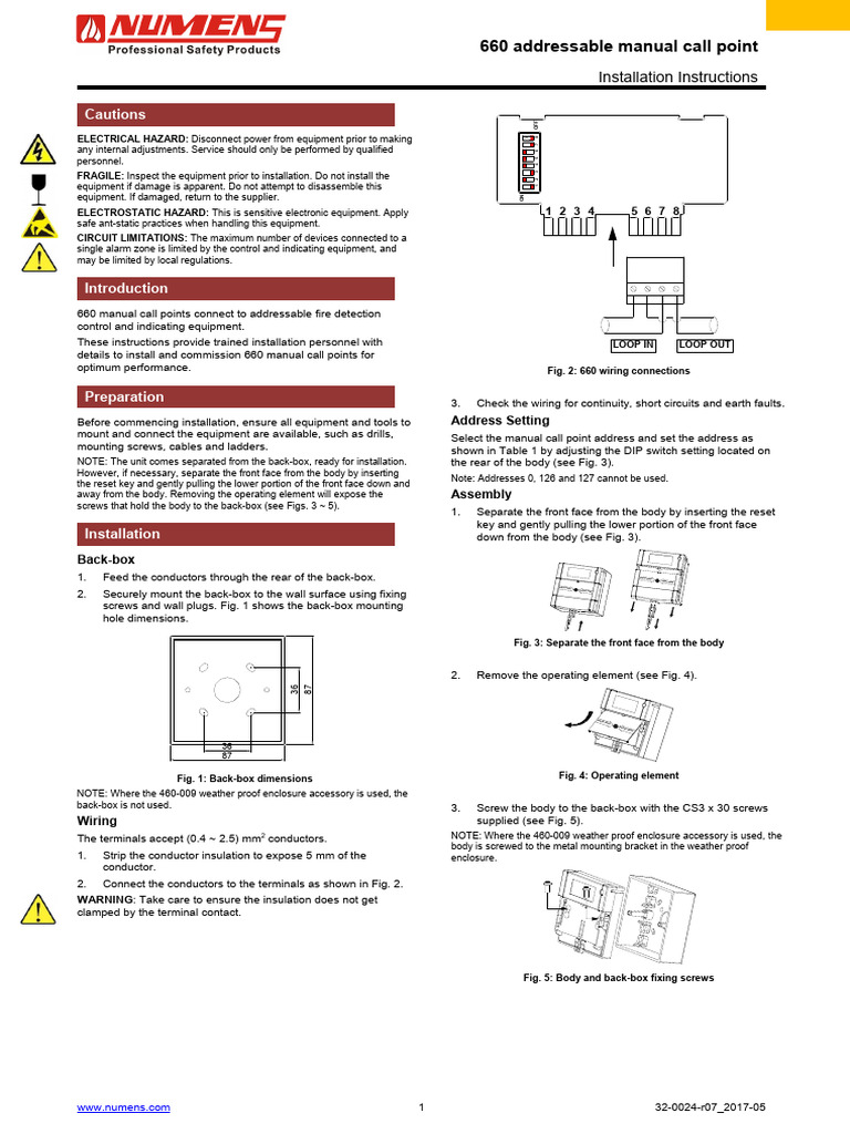 660 Manual Call Point Installation Guide | PDF | Electrical Wiring ...