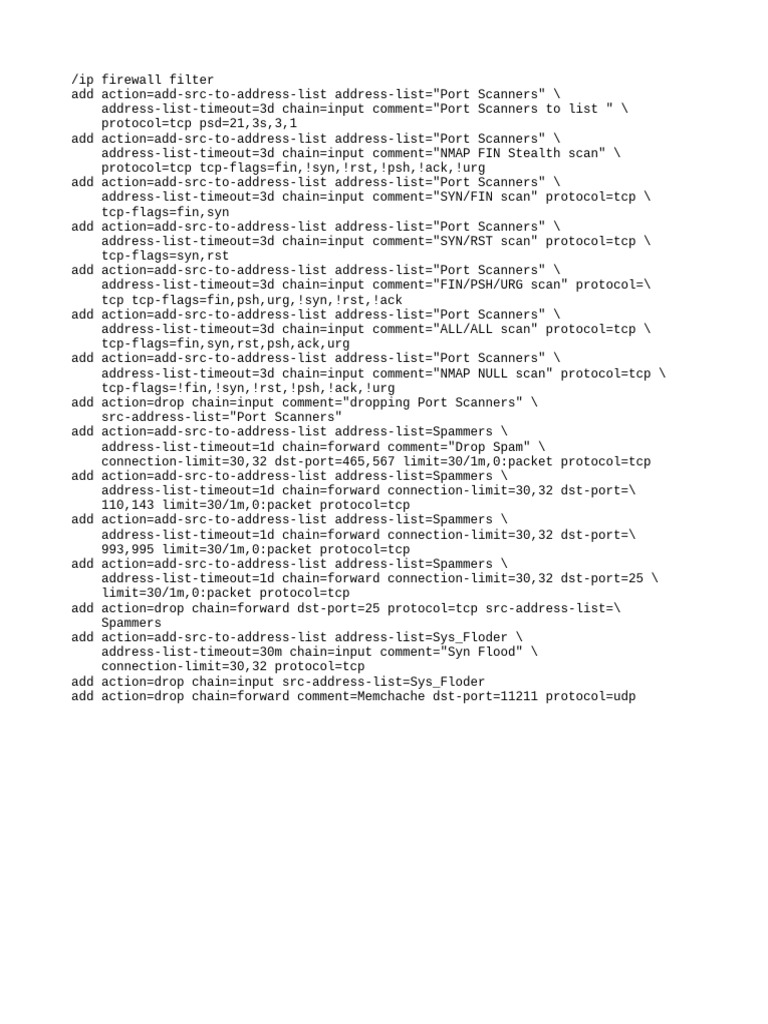 Firewall Filter | PDF | Transmission Control Protocol | Telecommunications