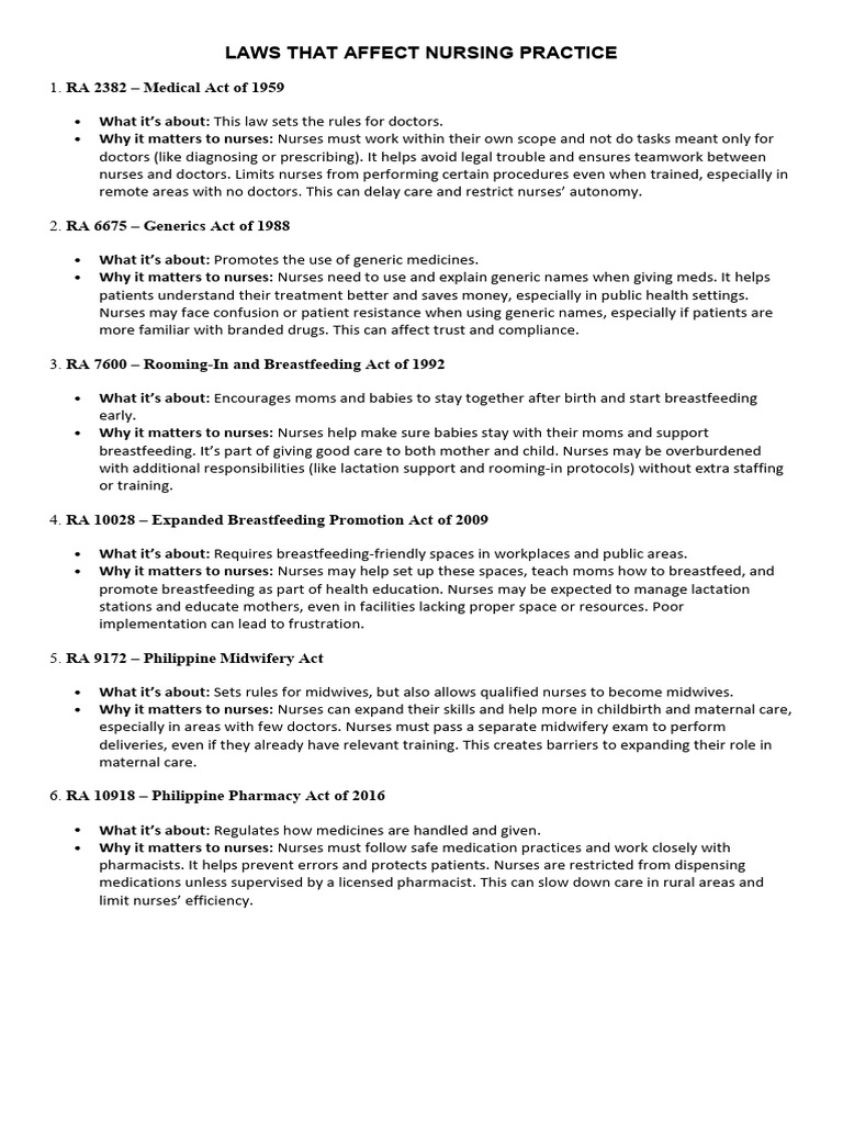Impact of RA 9172 on Nursing Practice | PDF | Nursing | Breastfeeding