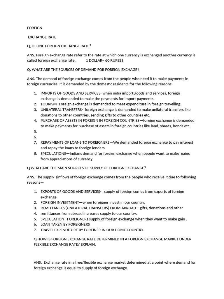 Understanding Foreign Exchange Rates | PDF | Exchange Rate | Supply ...