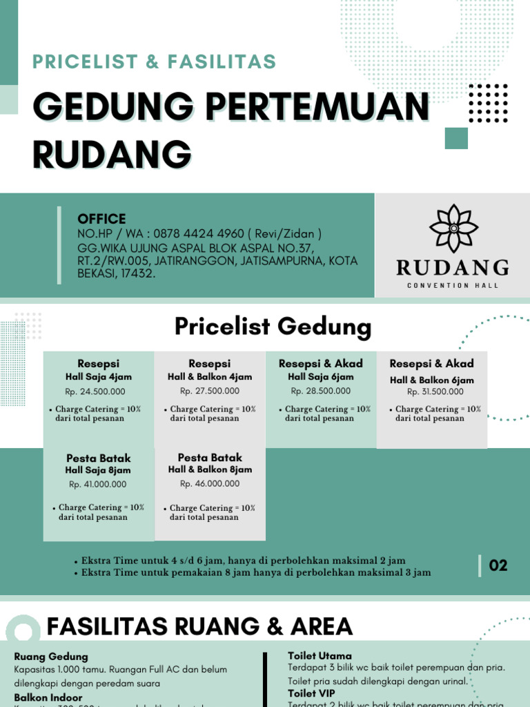 Gedung Rudang Jatisampurna: Fasilitas & Harga | PDF