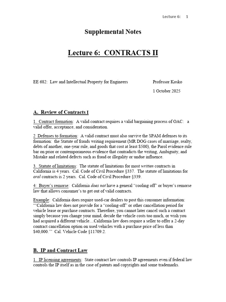 Contracts II: Key Legal Concepts | PDF | Assignment (Law) | Damages