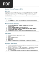 Central Venous Pressure Measurement Guide | PDF | Blood Pressure | Heart