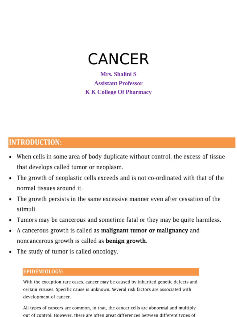 On and about Cancer - an quick overview | PDF