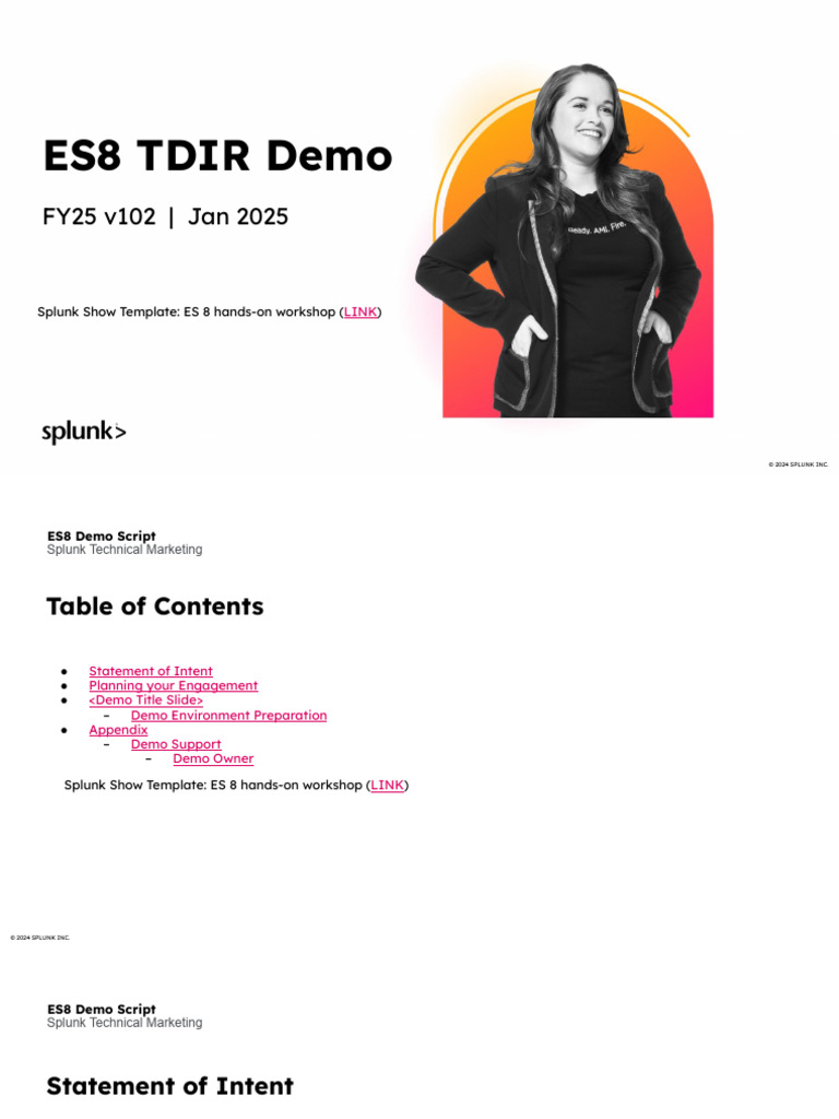 ES8 TDIR Demo Overview and Guidance | PDF | Proxy Server | Information ...
