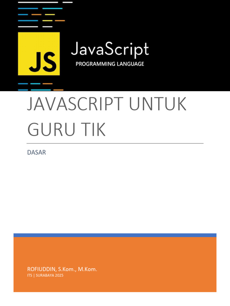 Materi Ajar Pemrograman JavaScript Untuk Guru TIK | PDF